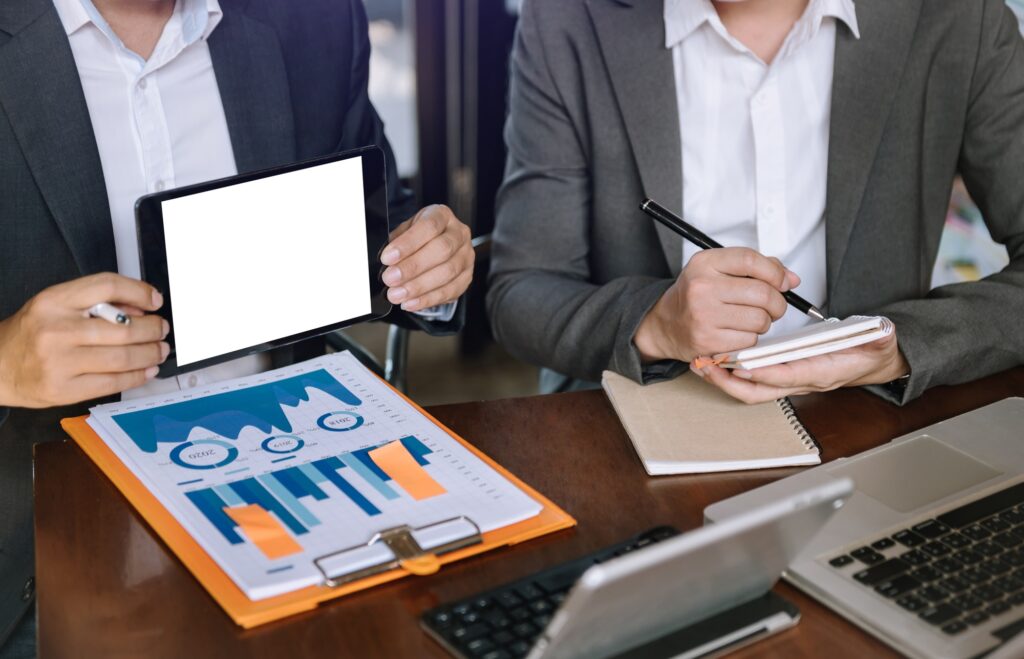 Professional business partner consulting the strategy together for the upcoming project